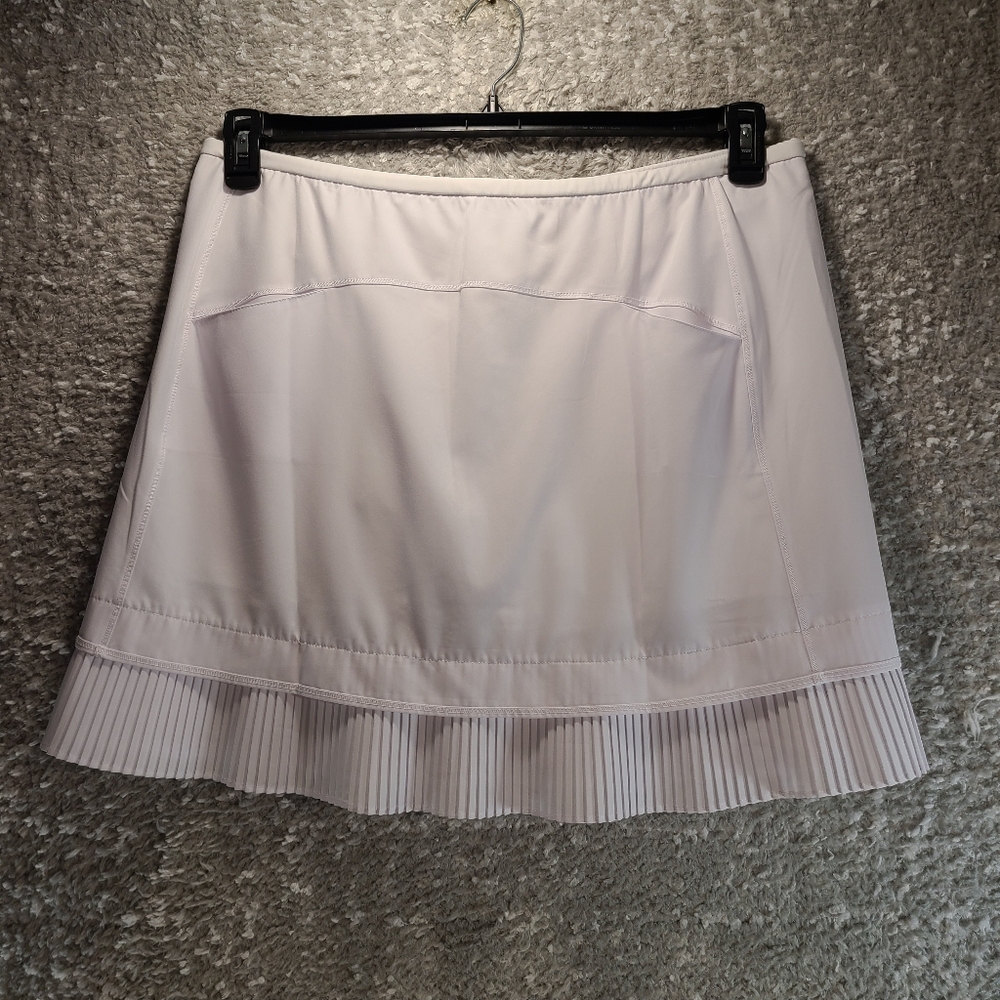IBKUL Women Pleated Pull On Skort Skirt White XL Pockets